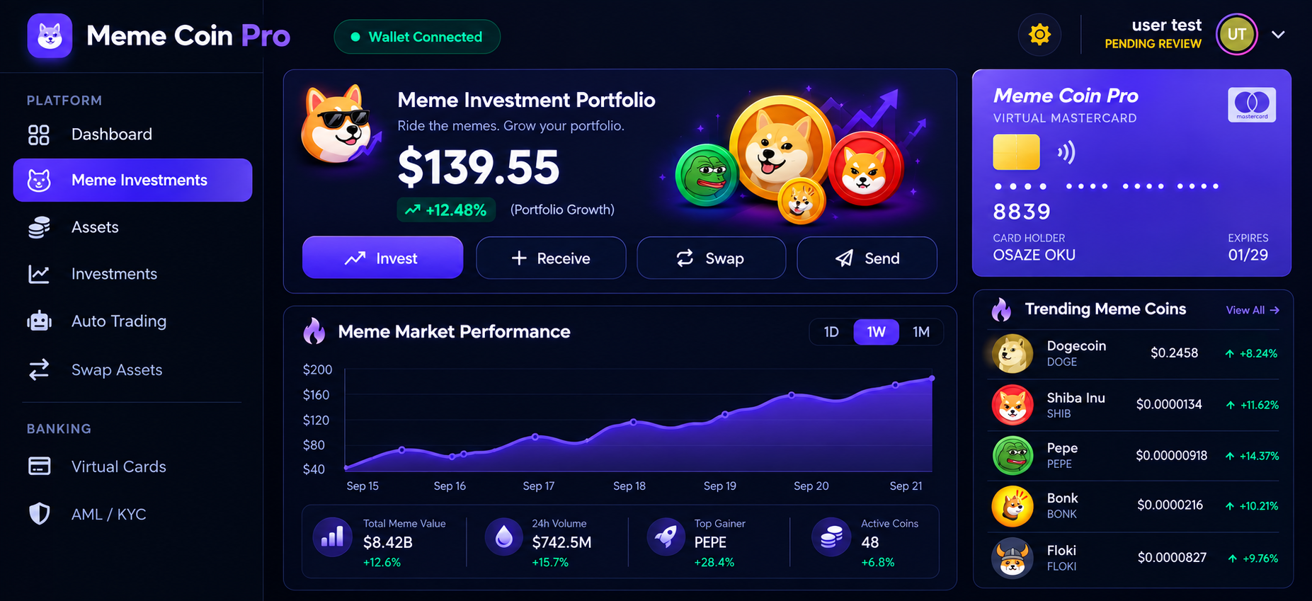 Crypto Dashboard Preview